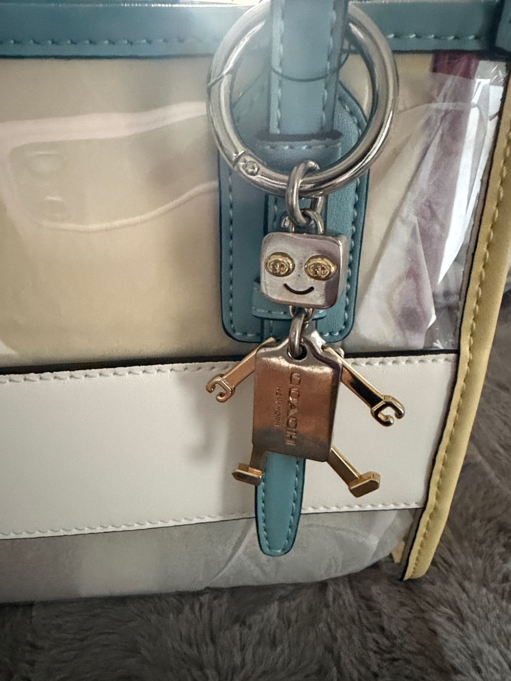 Preloved Coach Robot Keychain - Gold & Silver Tone does have some scratches - Picture 4 of 4